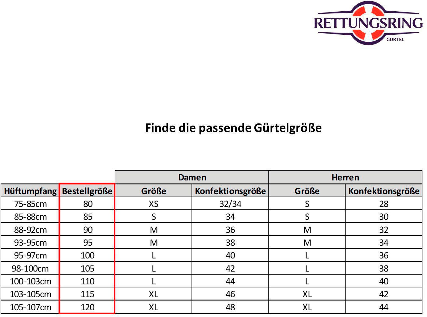Rettungsring Gürtel Koppelgürtel Doppelringschliesse, Vollrindleder