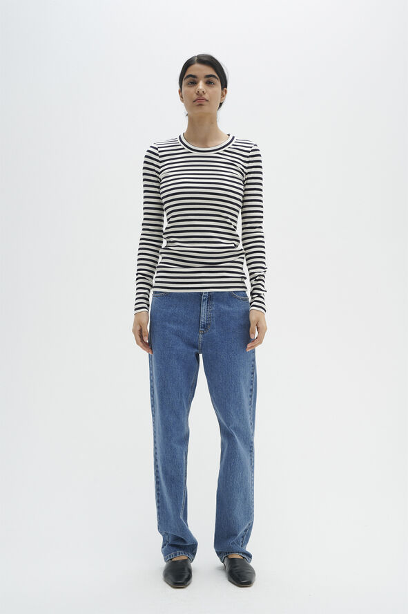InWear DagnaIW Striped Tshirt LS Whisper white / marine blue