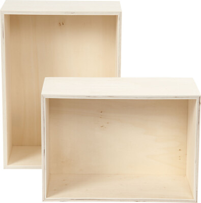 Bogkasser - Rektangel - H 27+31 CM - D 12,5 CM - B 19,5+22,5 CM - 2 Stk