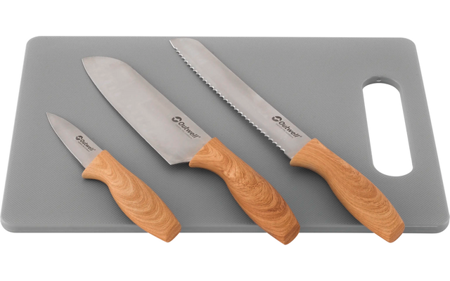 Outwell Caldas Messerset 3-teilig inklusive Schneidebrett