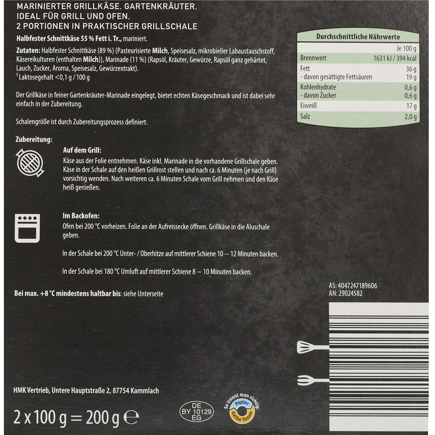 LE GUSTO Marinierter Grillkäse, Kräuter 200 g
