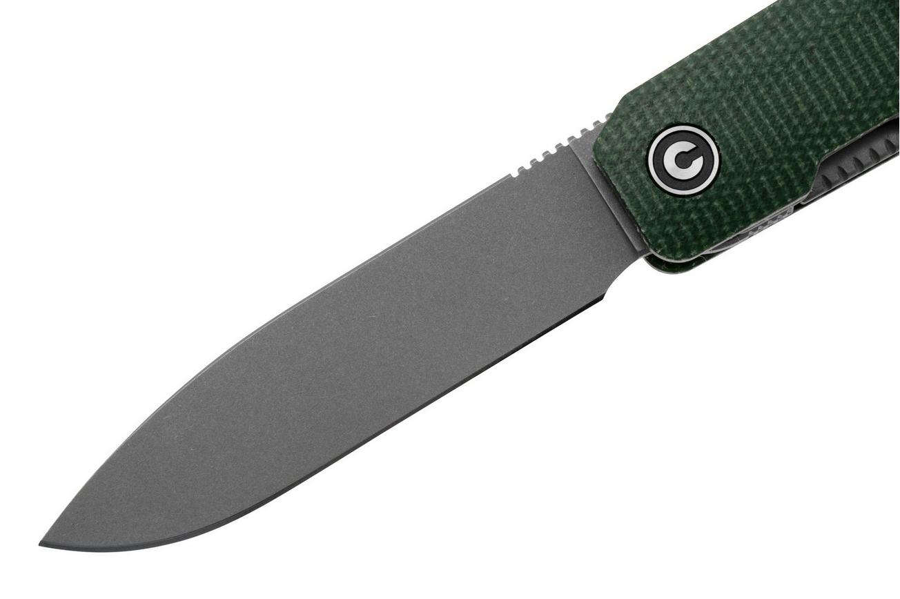 CIVIVI Sendy C21004A-1 Stonewashed Nitro-V, Green Canvas Micarta, zakmes, Ben Petersen design