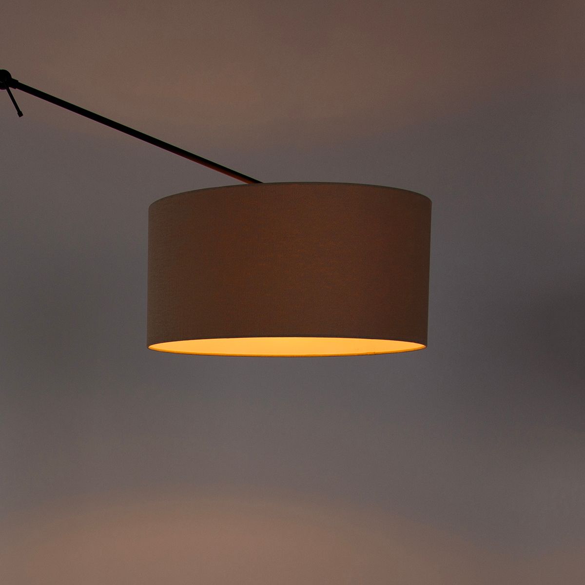 Vloerlamp zwart met kap lichtbruin 50 cm verstelbaar - Editor