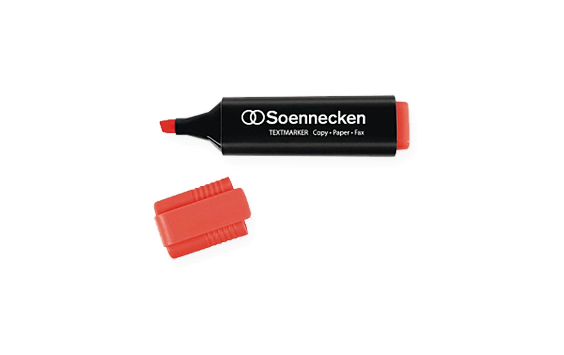 Textmarker RotTextmarker mit Tinte auf Wasserbasis