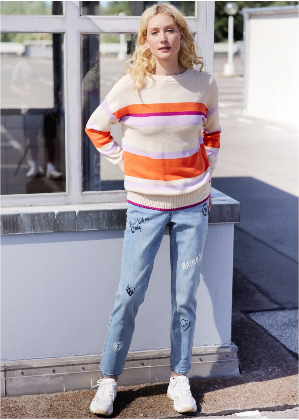 Pull en maille à rayures