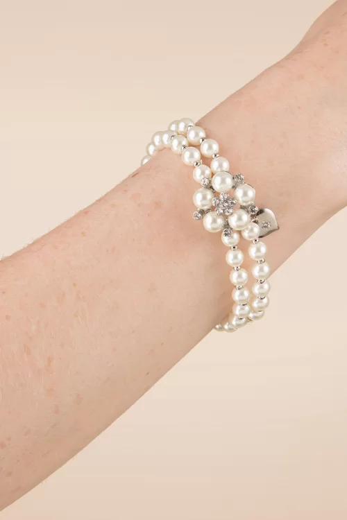 Lovely Audrey crème parelarmband