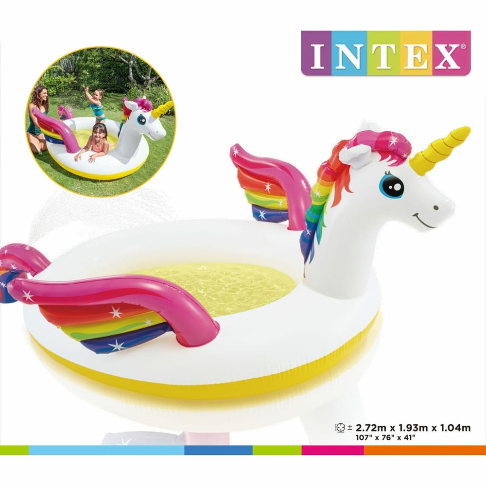 Piscine à pulvérisation forme de licorne 272x193x104 cm