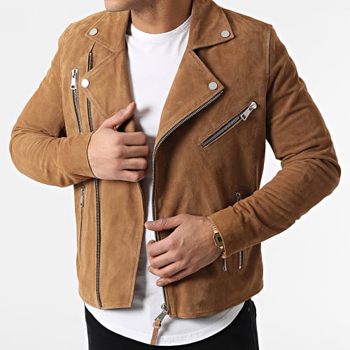 Veste Cuir Suède Peedster African Marron