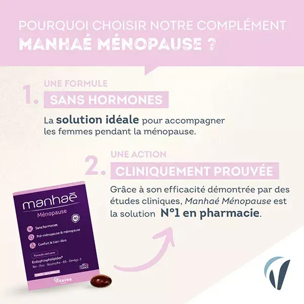 Manhaé Menopausa - Ácido Fólico, Ômega 3 - 60 Cápsulas - Tratamento de 2 meses