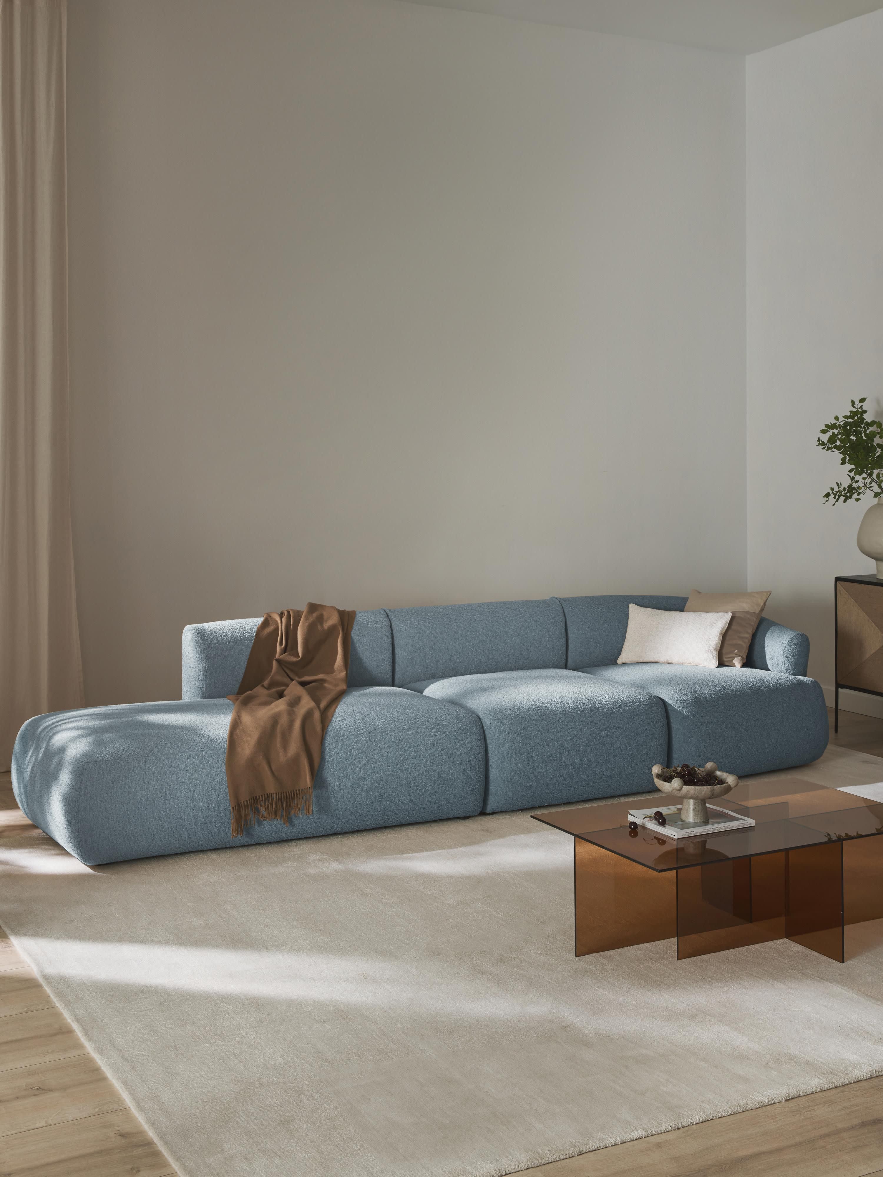 Modulaire XL chaise longue Sofia van bouclé stof
