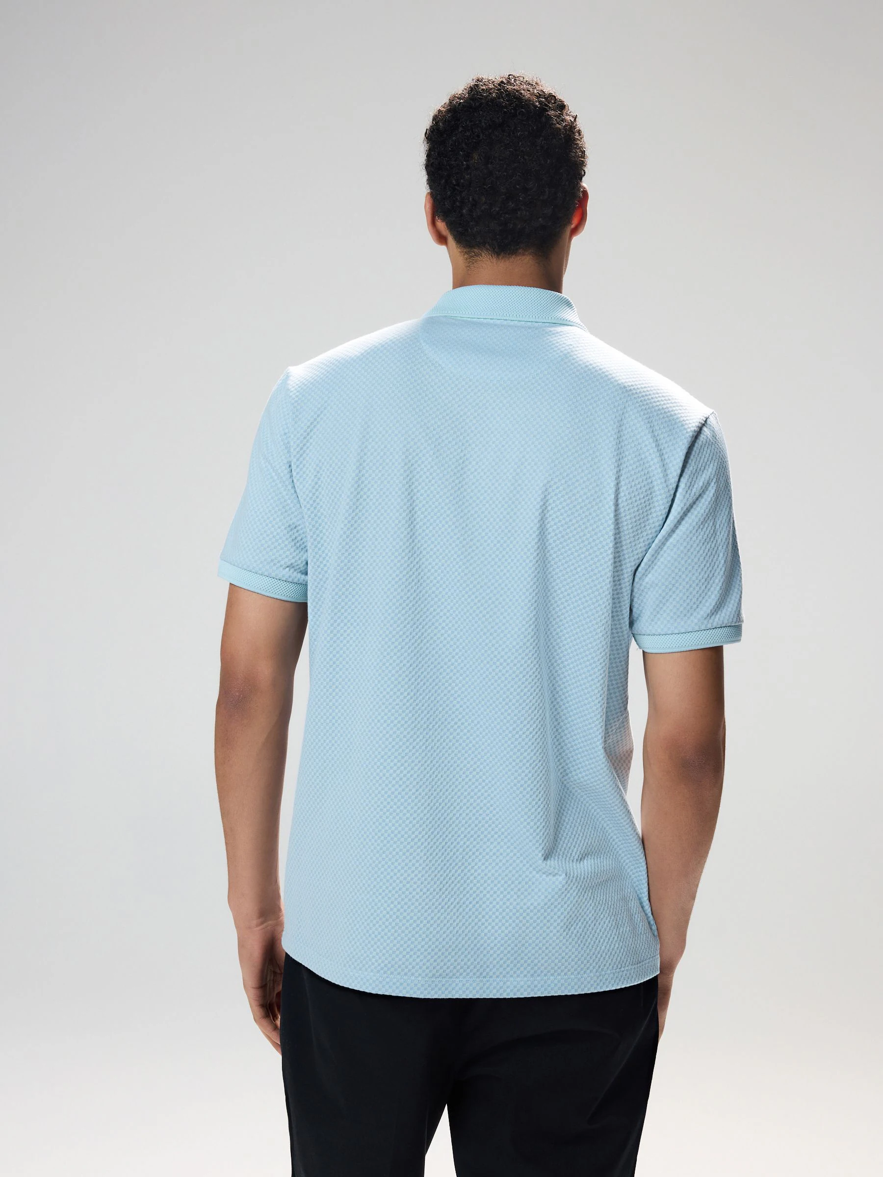 Blauw - Modieus poloshirt met kwartrits