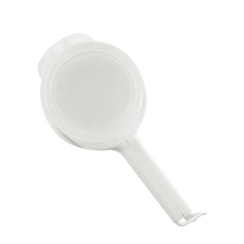 (13x6cm) Tüten Verschlussclip Lebensmittel Beutel Aufbewahrungs Klammer mit Ausschütter - Weiss