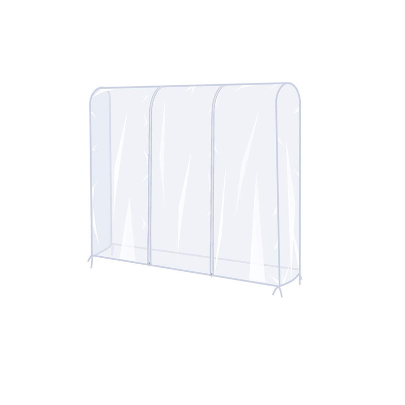 (120x150x50cm) Schutzabdeckung für Kleiderstange Kleiderhülle Staubschutz - Transparent
