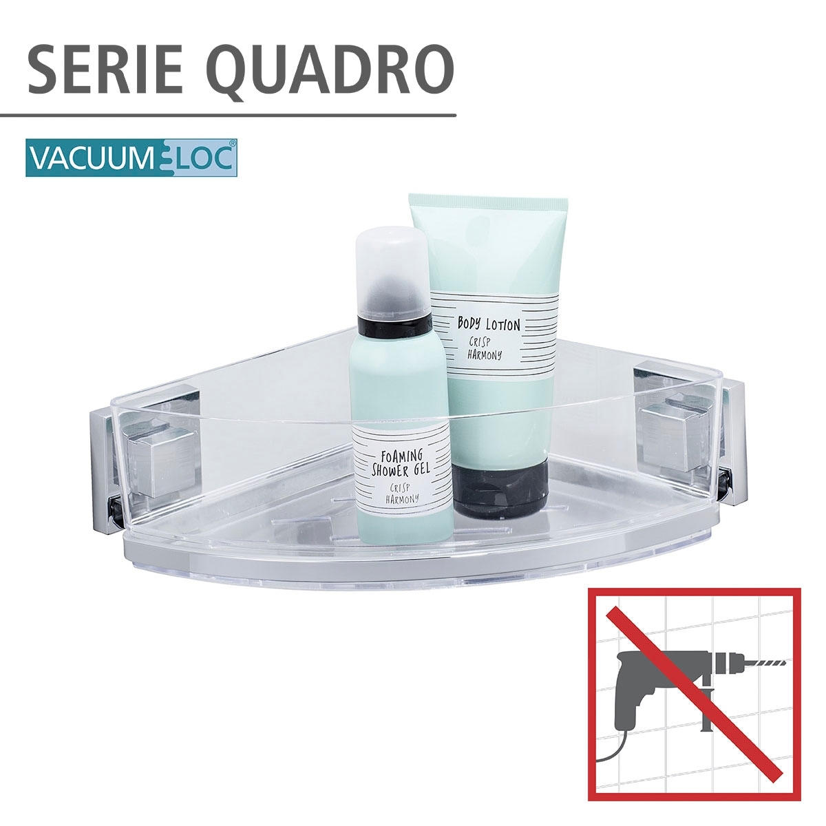 WENKO Eckregal »Vacuum-Loc Quadro« 1 Etage