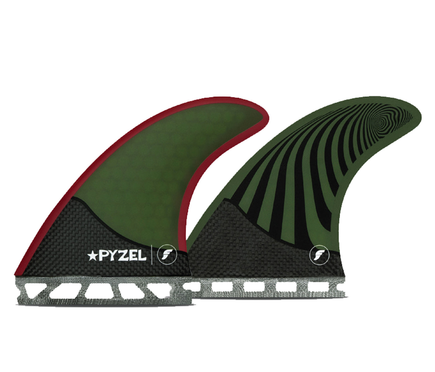 Futures Pyzel Honeycomb Carbon - Green Red - Thruster - M