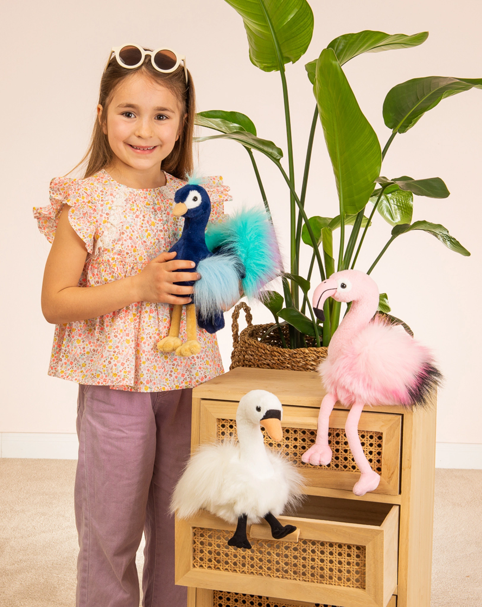 Kuscheltier FLAMINGO FLORA (35cm) in rosa