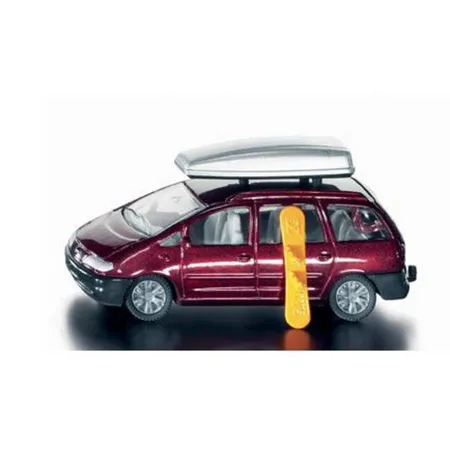 SIKU 1424 PKW mit Dachbox VW Sharan Farbe rot