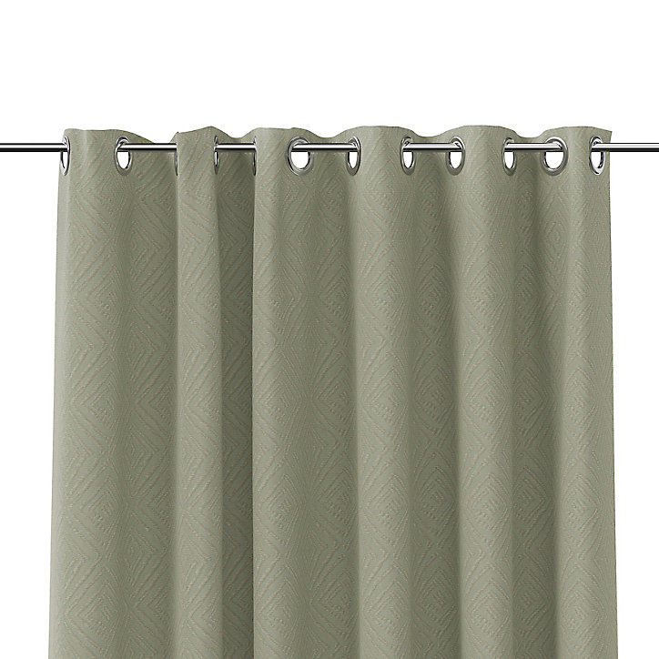 Rideau intérieur effet jacquard ethnique vert pâle GoodHome L. 260 cm x l. 140 cm