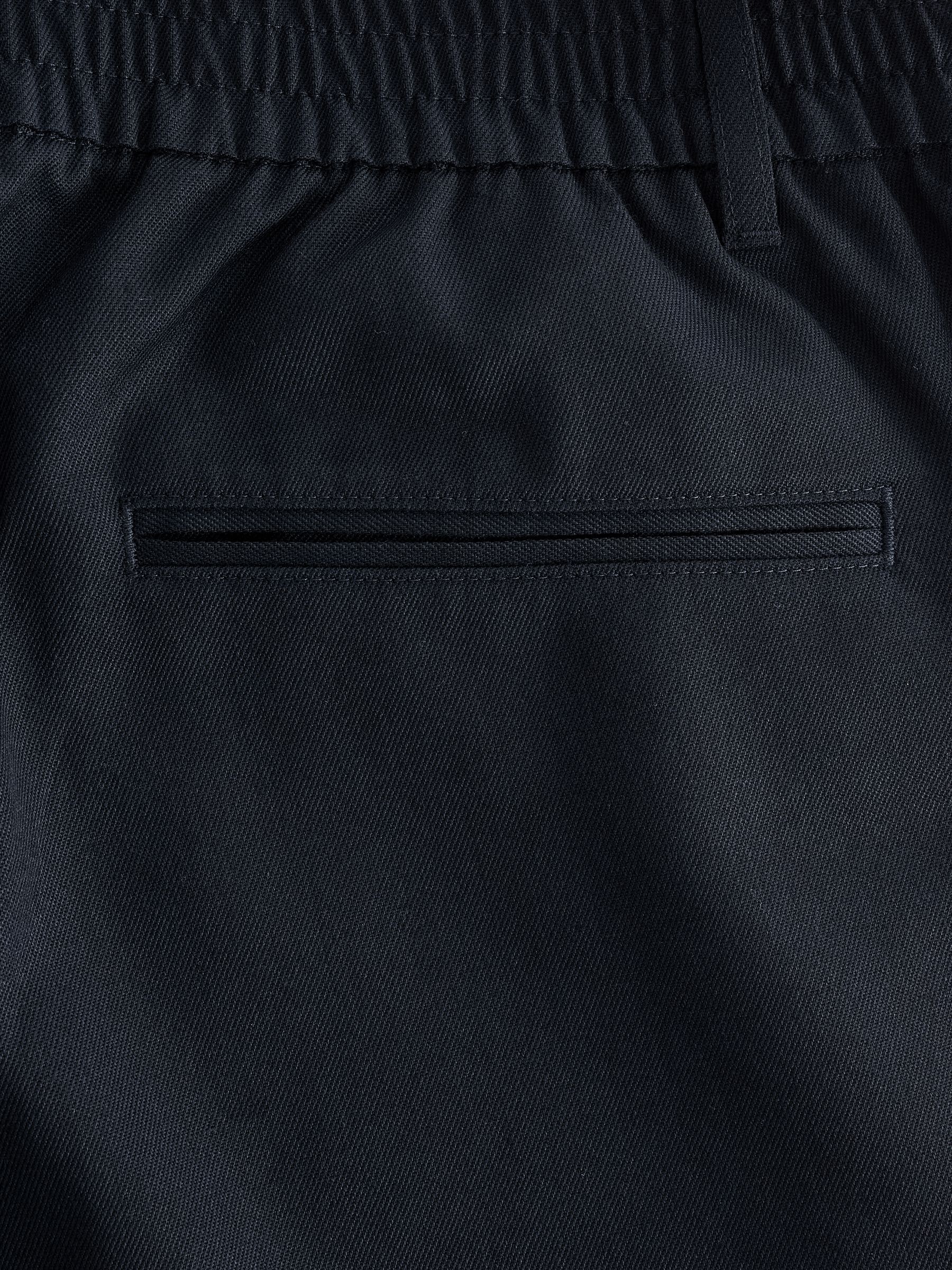 Donkerblauw - Elasticated Waist Plain Front Smart Joggers
