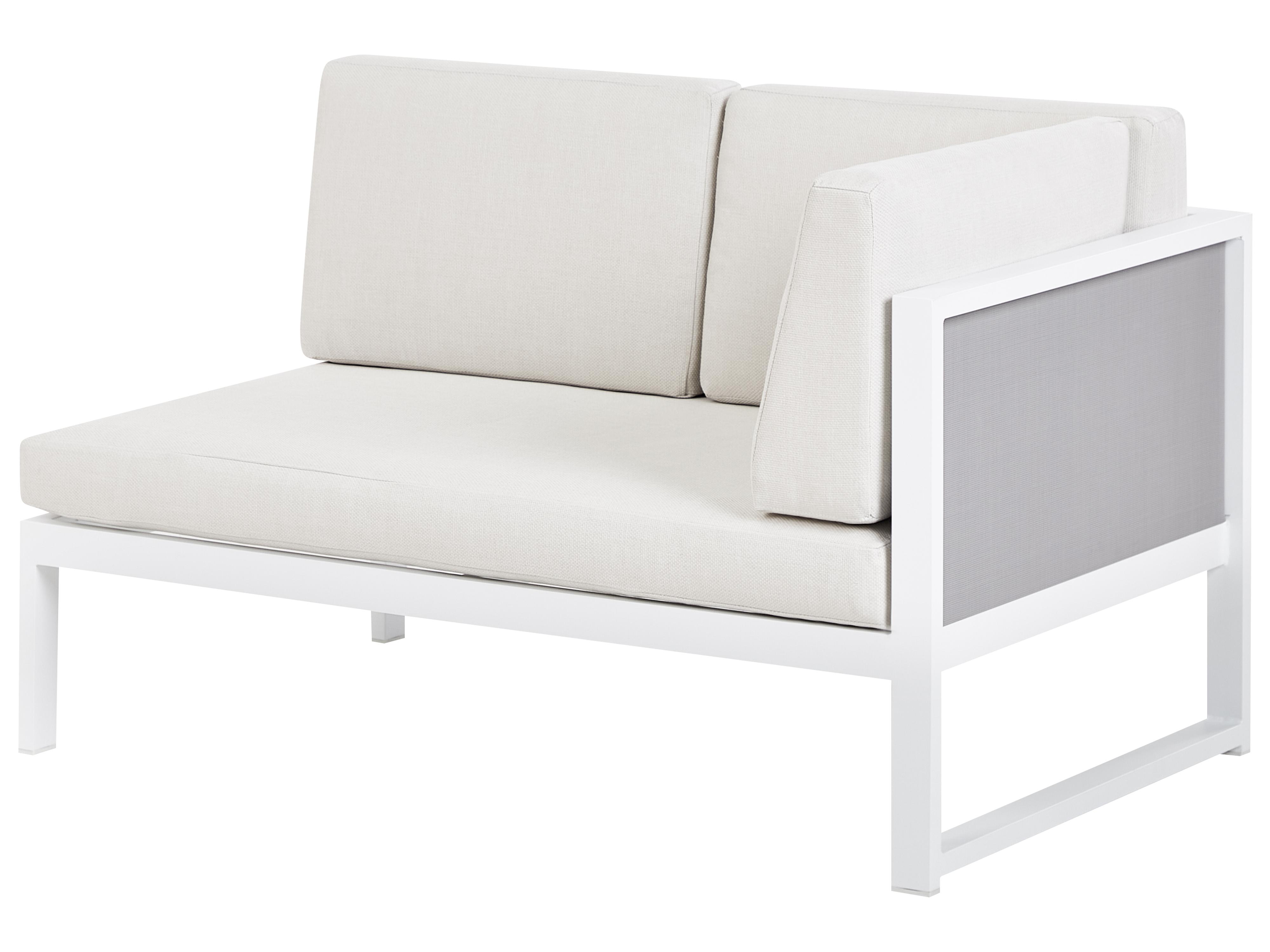 Tuin hoekloungeset met tafel 6-zits CASTELLA/FRATTE linkszijdig Metaal Gebroken wit