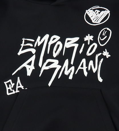 EA7 Kapuzenpullover - Schwarz m. Weiß