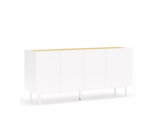 Arista - Buffet en bois 4 portes 3 tiroirs L165cm : Couleur - Blanc