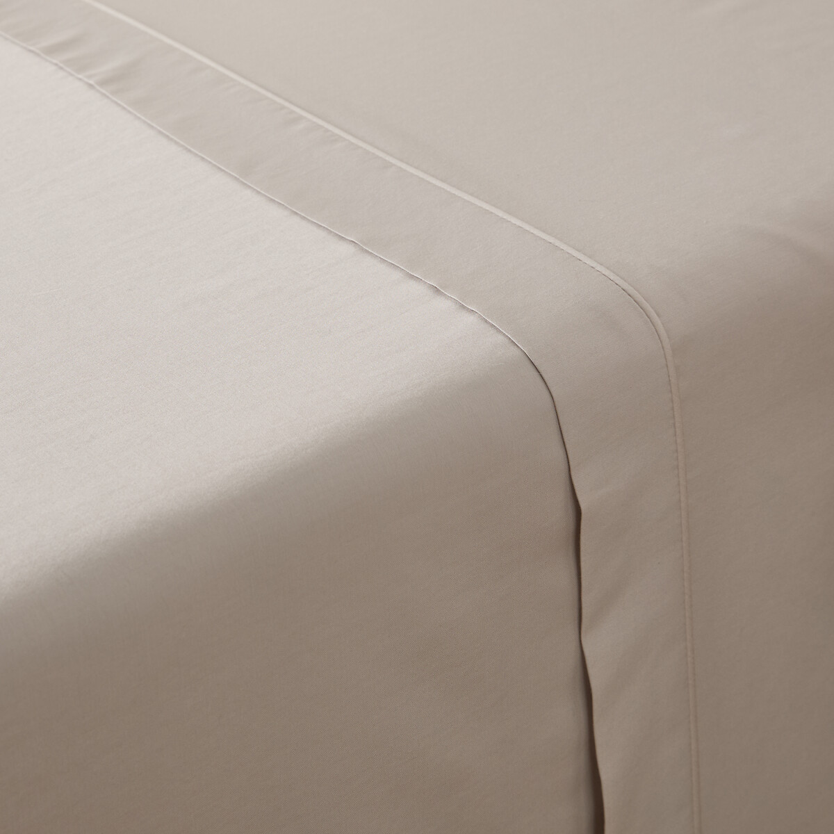 LA REDOUTE INTERIEURS<br>Lençol plano liso em cetim de algodão, Opale