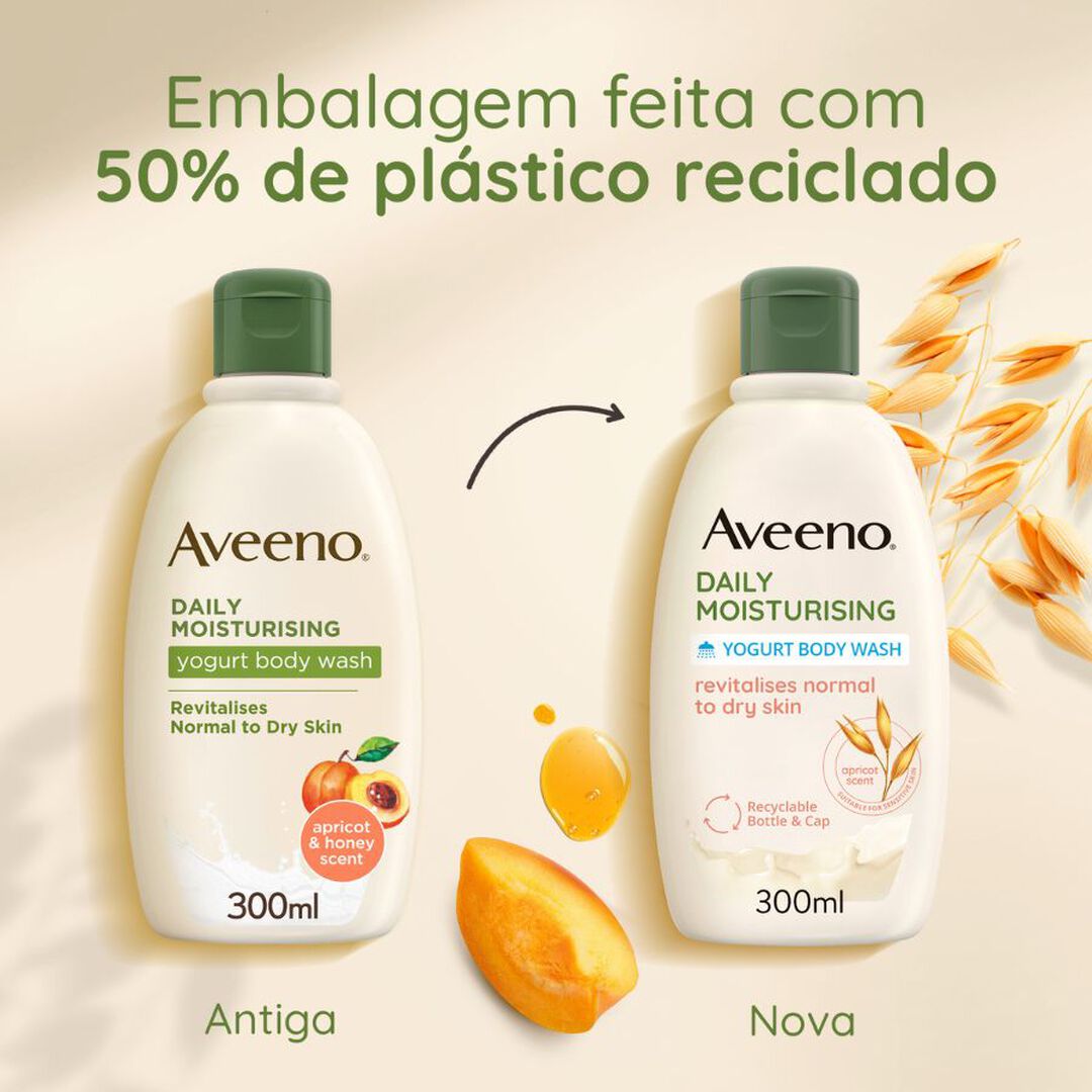 AVEENO  Gel Banho de Iogurte Daily Moisturising - Damasco & Mel - 300ml