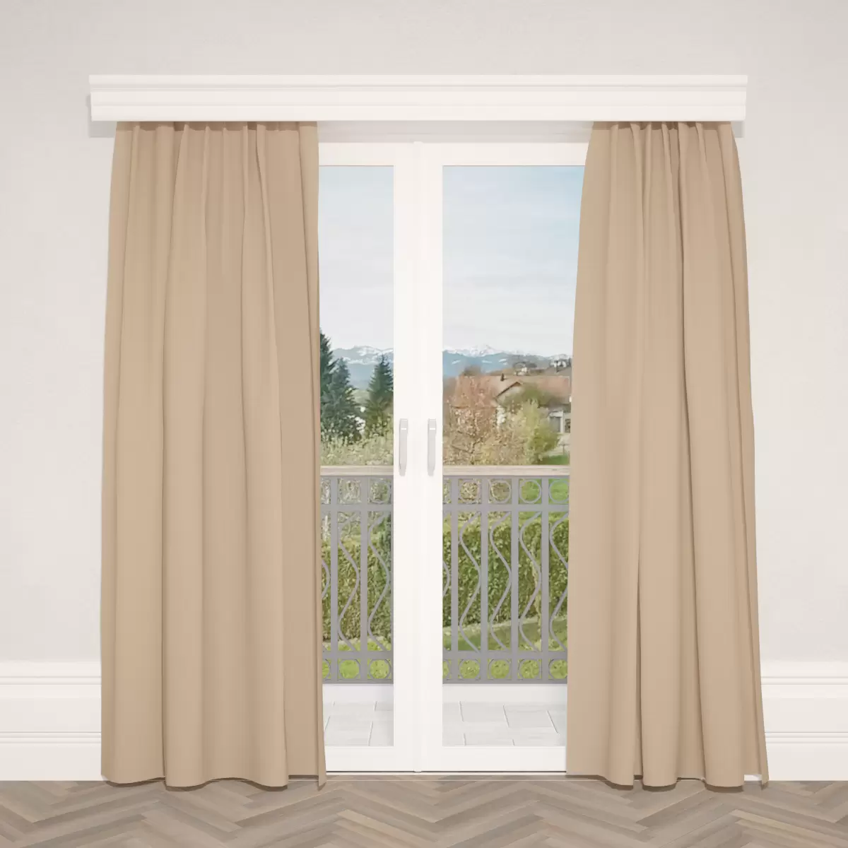 Verdunkelungsvorhang Sunout Linenlook Hellbraun