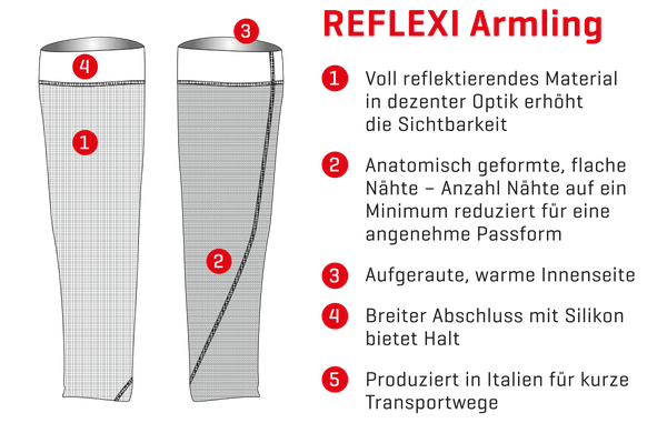 REFLEXI reflektierende Armlinge  schwarz reflektierend  XSS