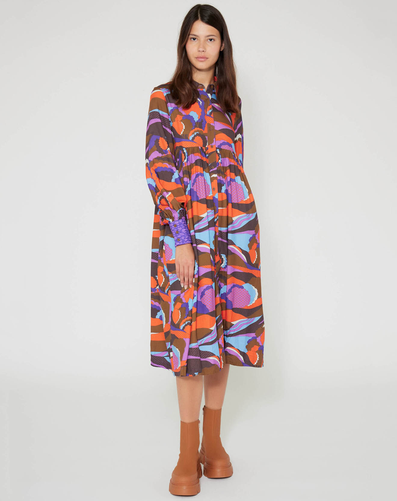 Manoush Robe Purple Country print lilas
