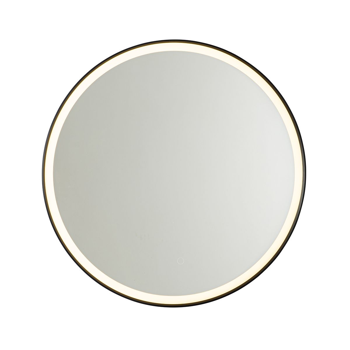 Badkamerspiegel zwart 70 cm incl. LED met touch dimmer - Miral