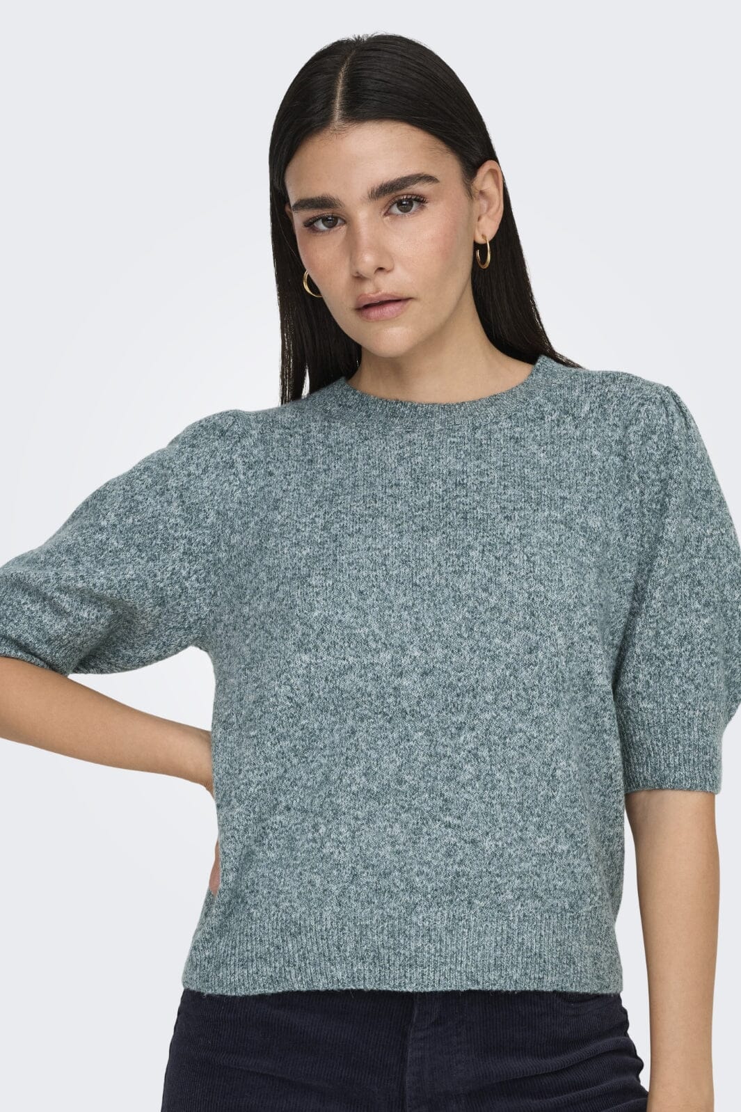 Only Onlrica Life 2/4 Pullover Knt 15318551 4702871 sea moss w melange
