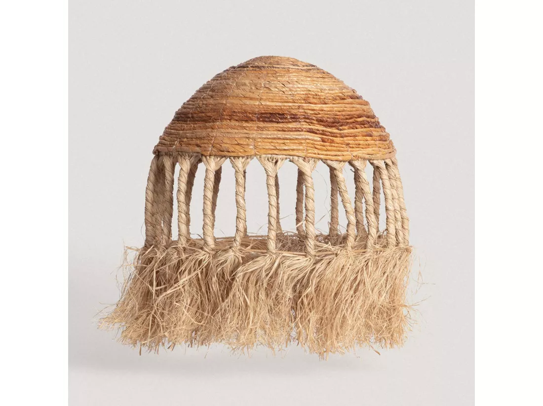 Abat-jour Suspension Rotin et Ramie Sibu ILUZZIA Naturel