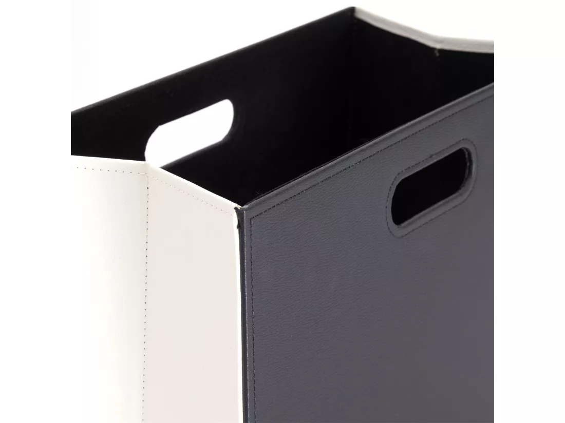 PORTE-REVUES Affaires Similicuir, pliable noir et blanc