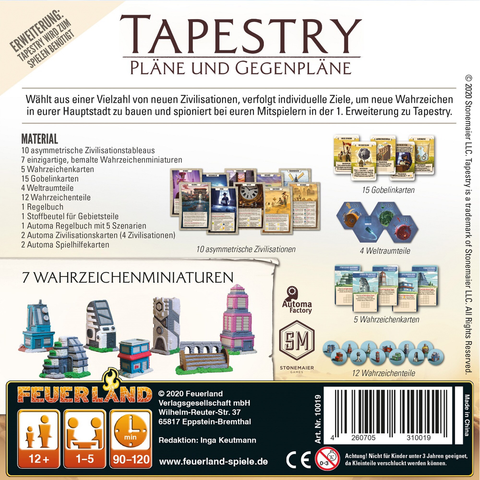 Pegasus Brettspiel Tapestry: Pläne und Gegenpläne