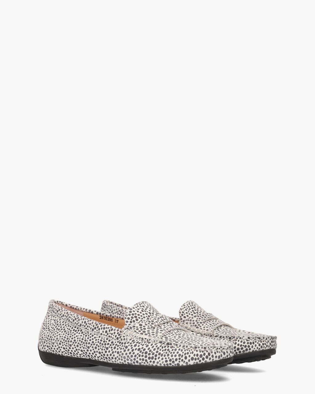 Di Lauro Harmkje Wit/Zwart Damesloafers