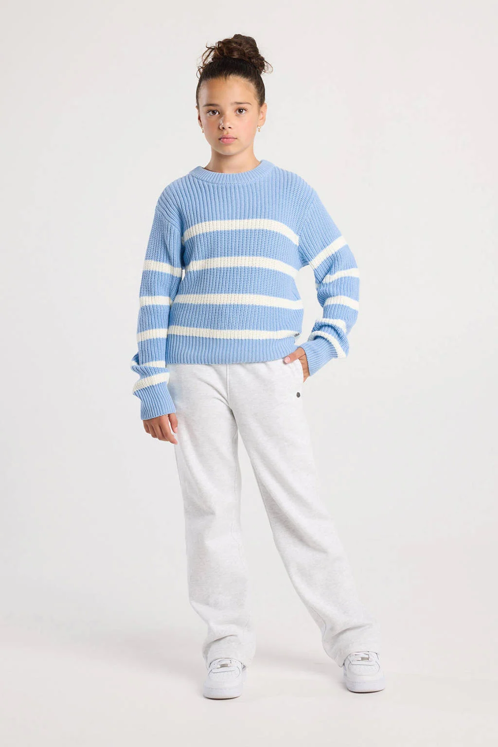 America Today trui blauw grof gebreid