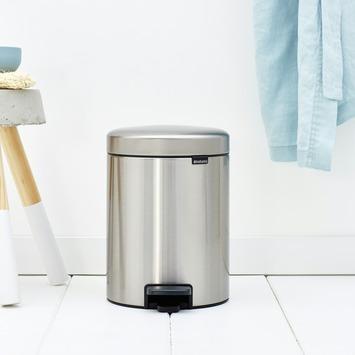 Brabantia NewIcon Prullenbak - 5 l - Matt Steel