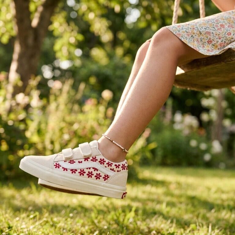 Vans Lage Sneakers Old Skool V Chantilly Floral RACING RED
