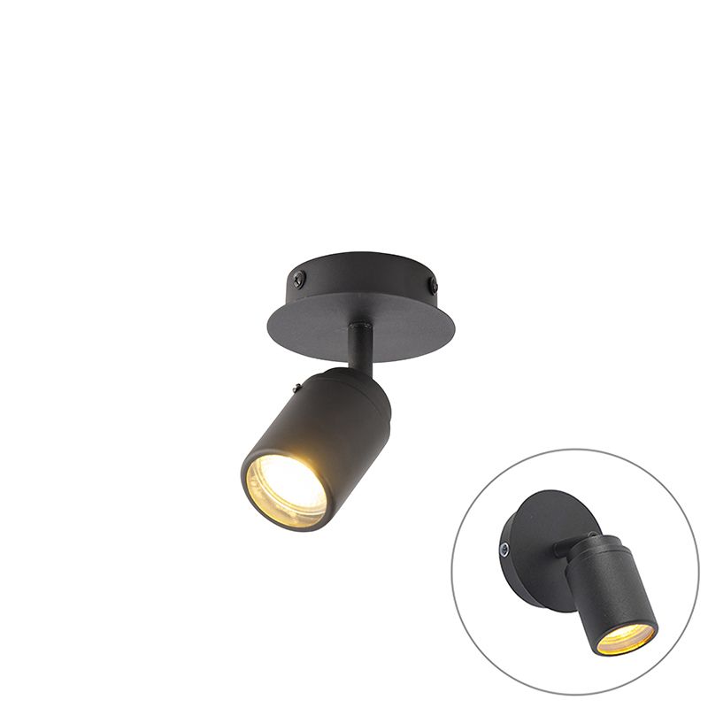 Moderne badkamer spot zwart IP44 - Ducha