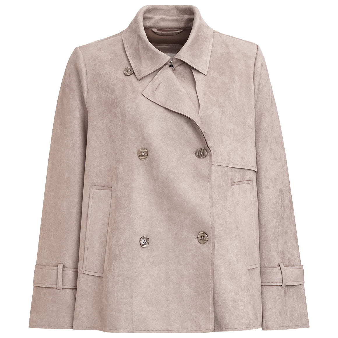 Gina Damen Trenchcoat in Wildlederoptik beige
