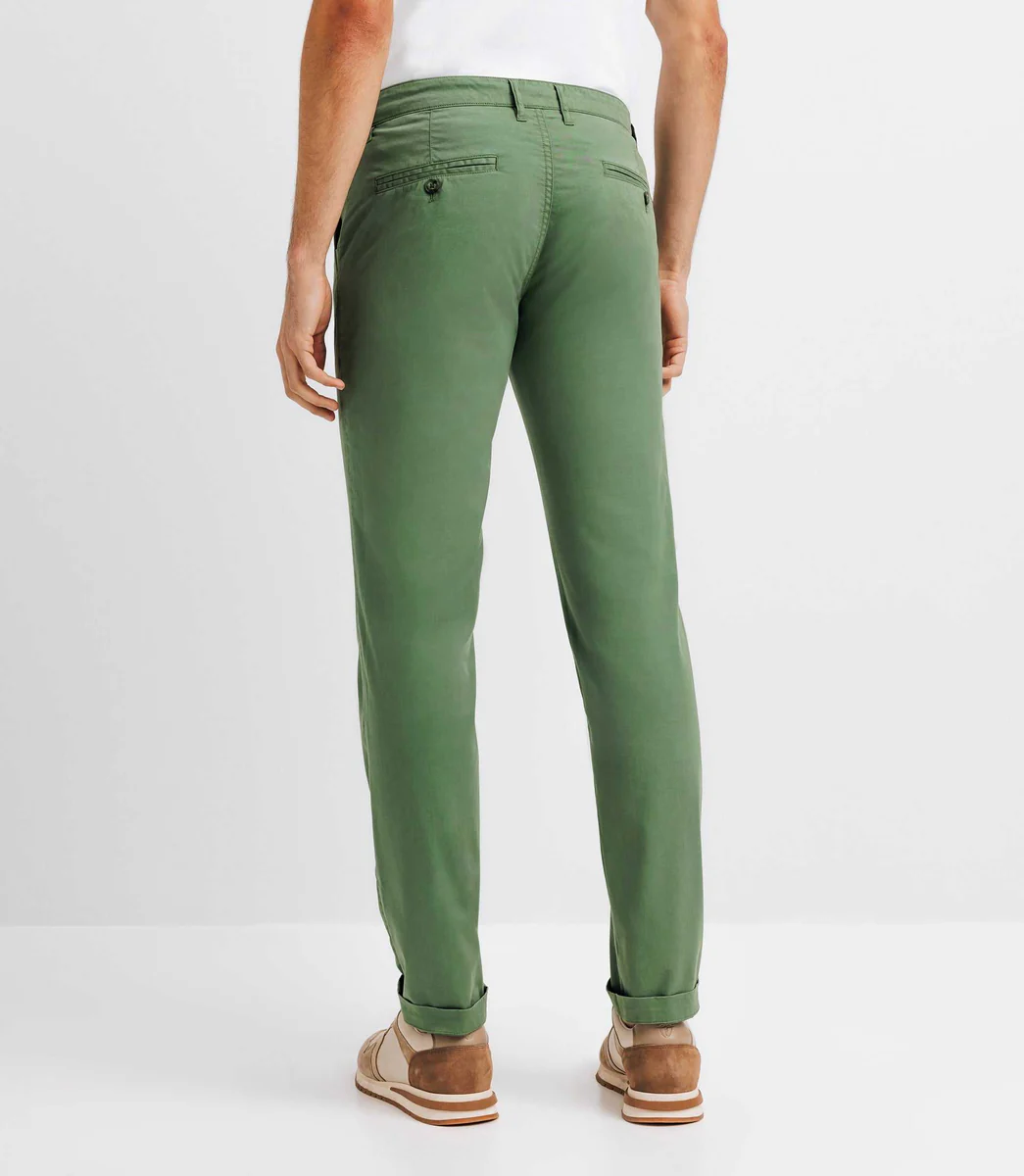 Pantalon casual stretch vert