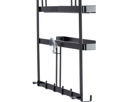 Multifunctionele Wenko Gala keukenplank met keukenrolhouder & reling inclusief 6 haken, zwart