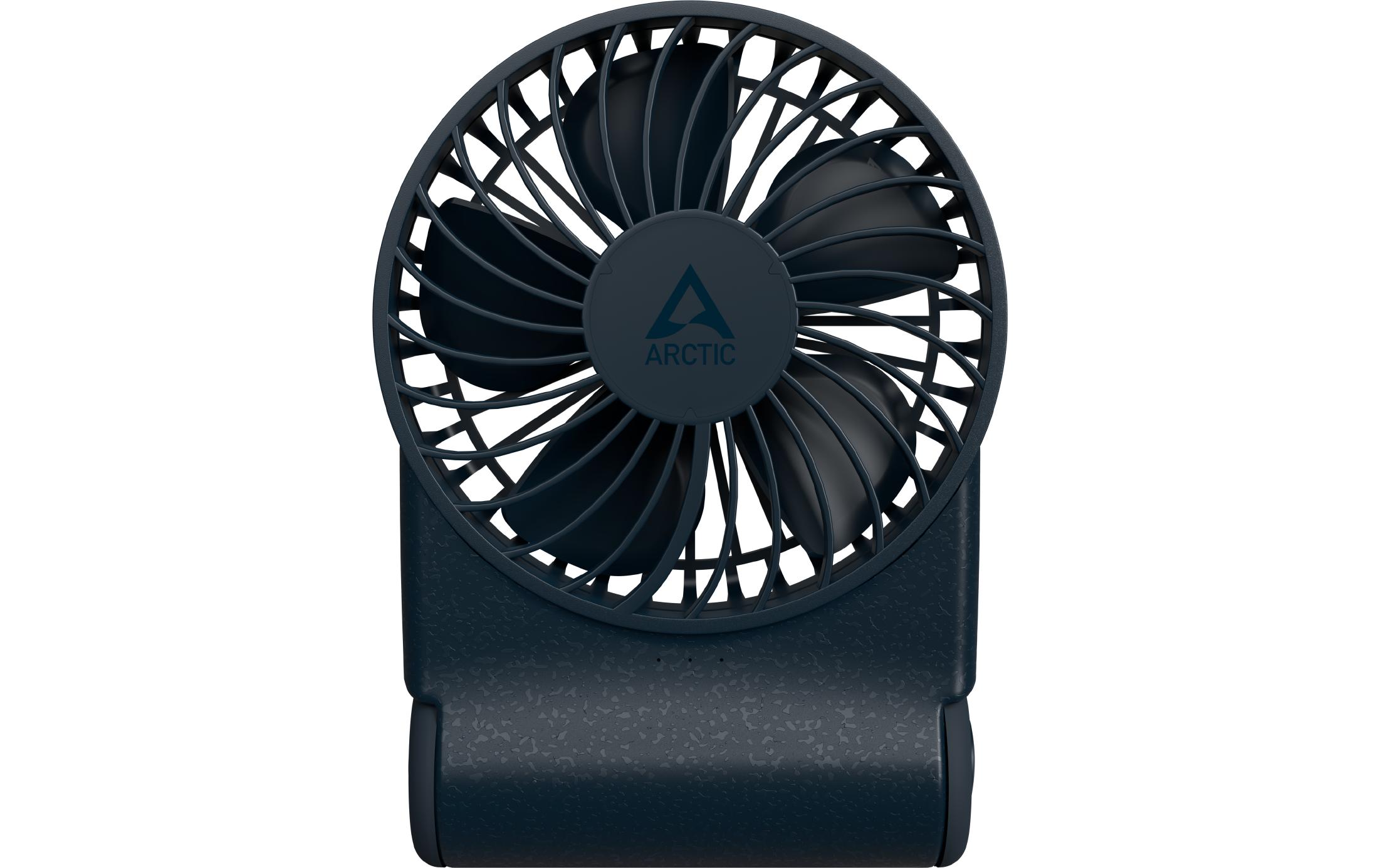 USB-Ventilator Summair2Go DunkelblauWiederaufladbarer Taschenventilator mit Standfuss