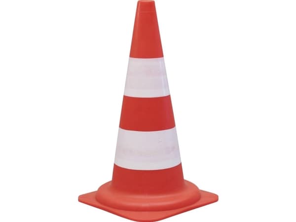 Afmærkningskegle Viso, 49 cm, rød/hvid, klasse 1