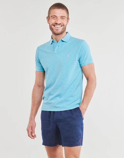 Polo Ralph Lauren - POLO COUPE DROITE EN COTON BASIC MESH Azul / Turquesa / Nueva / Heather