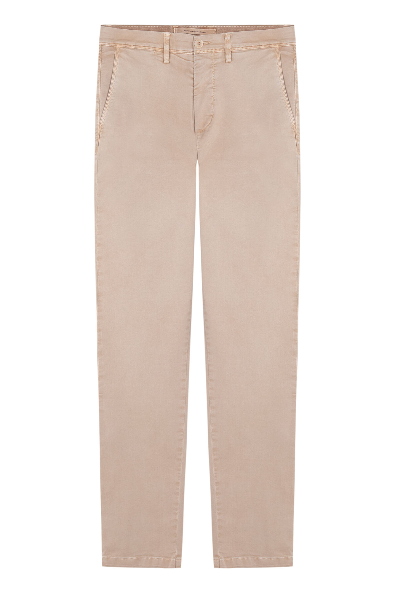 Calça chino slim com cintura elástica.
