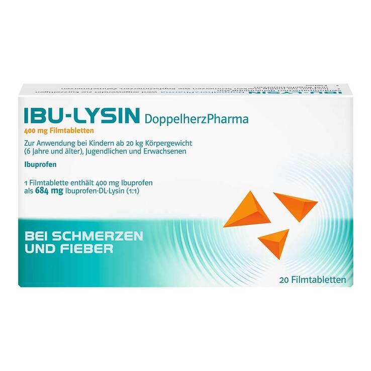 IBU-LYSIN DoppelherzPharma 400 mg Filmtabletten , 20 St