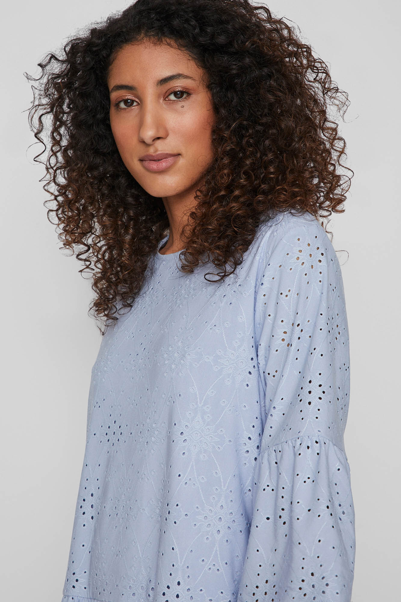 Vestido bordado inglês - Azul